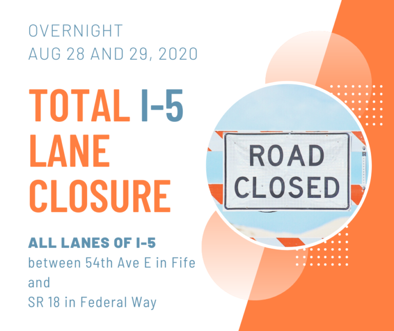 I-5 lane closure in Fife