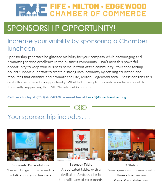 Sponsorship Opportunities - Fife Milton Edgewood Chamber of Commerce