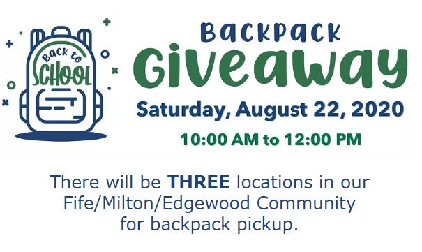 school backpacks giveaway with Mountain View community Center