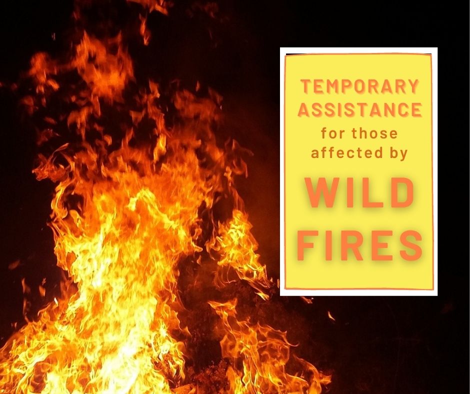 temporary assistance for those affected by wild fires