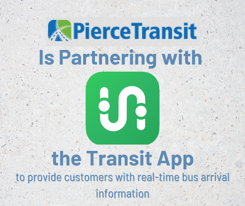 pierce transit partners with transit app